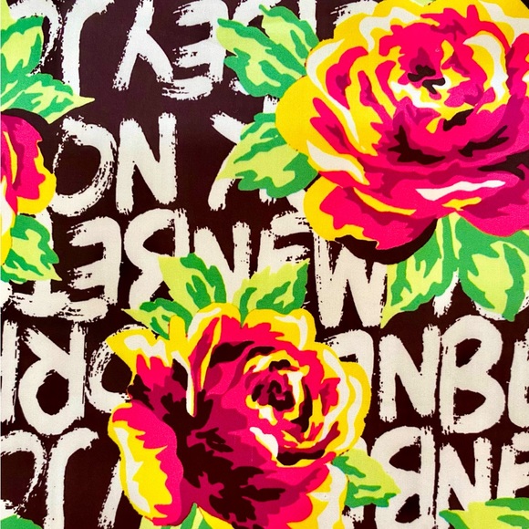 Betsey Johnson Laptop Handbag with Shoulder Strap, rose graffiti print - Picture 10 of 10